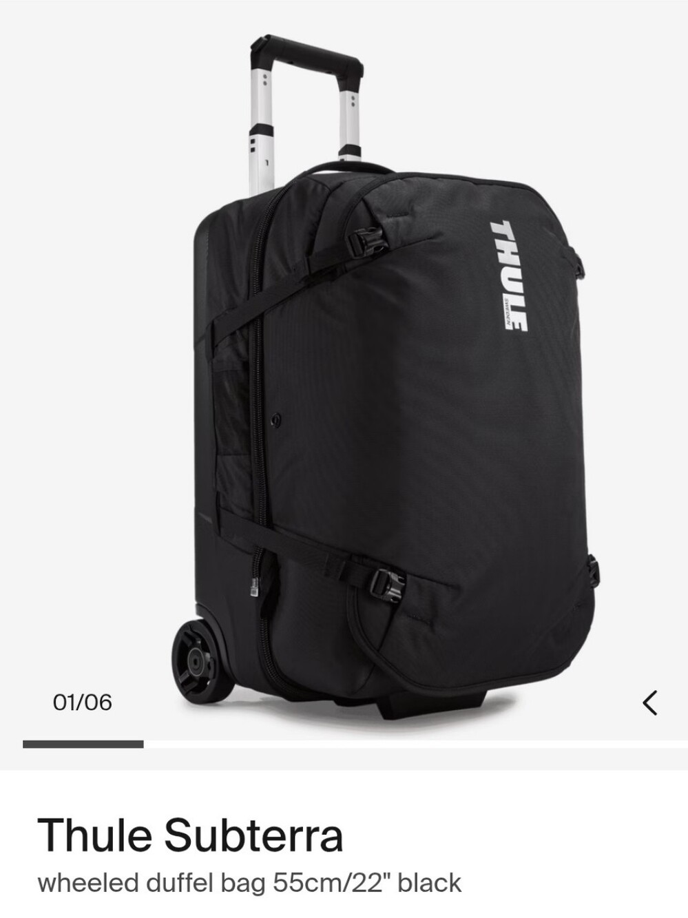 Thule Subterra wheeled duffel bag 55cm/22" black